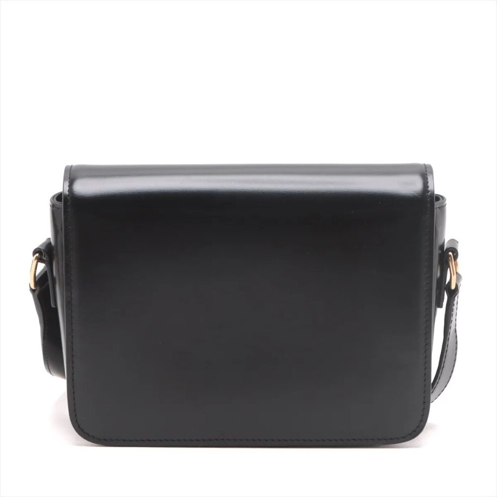 Sold out ❌Celine Triomphe teen Leather Shoulder bag Black - Picture 2 of 14